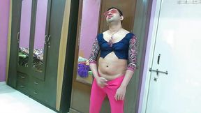 Sweet sissy crossdresser femboy Sweet Lollipop in a top with tights and sunglasses.