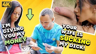 Young Czech wife fucks for money in public while cuckold watches