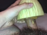 19 Year old Guy fucking a melon! VERY Wet!