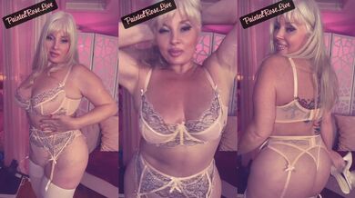 Rosie the milf paints her pussy pink dyeing your dumb face in a sloppy lingerie dance with big tits bouncing on command