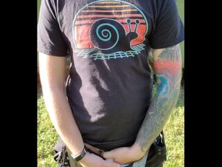 FTM standing piss outdoors