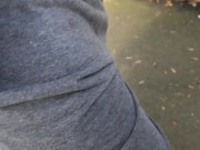 FREEBALLING while Jogging in SLOW MOTION ** got that DICK out **