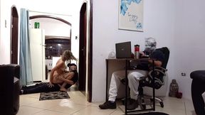 while the husband is at work, the wife receives the delivery man.