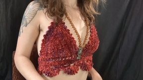 Smoking a VS120 in a Crochet Velvet top