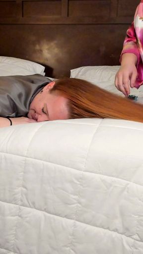 Must-see moment from &quot;Redhead Hair Fetish Fan Service - Letting A Submissive Fan Brush My Thick Thigh Length Long Red Hair&quot;