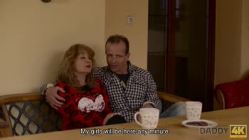 Older Dad's Forbidden Threesome Fantasy with Cute Stepdaughters