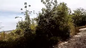 Petite teen seduces in nature, big tits on display