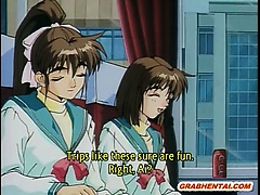 Japanese hentai girl caught and hard poked by old pervert gu