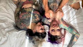 kellie panther and pipuh two tatted babes in a threesome with johnny sins porn video