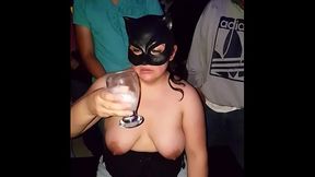 Eating cake with cum from strangers cock. Bukkake and gokkun