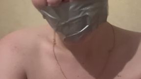 Talking with duct tape and sock gag