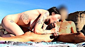 BITCH ON THE BEACH: hard dick exposed to a slut that doesn't resist