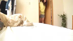 Chitose Saegusa gets on her knees and blows a cock