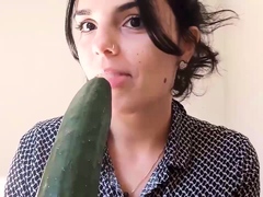 Amateur brunette chick toying her ass and pussy on webcam