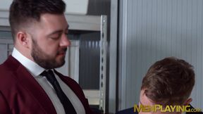 Work is a lovely setting for men in fancy clothing to fuck