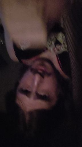 Sissy cumming in own mouth