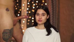 New Year's Eve Party with a Big-Titted Brunette Teen