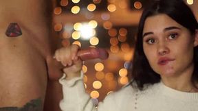 New Year's Eve Party with a Big-Titted Brunette Teen