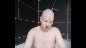 Full head shave &amp_ shower