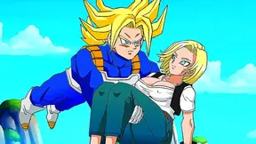 Trunks Rescues Sexy Android 18 Leading to Hot Creampie Romance