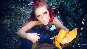 Interracial Tinder Hookup Outdoors Redhead Pawgs 1st Bbc & Facial 2