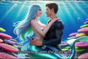 Underwater fantasy where a diver discovers a mesmerizing mermaid