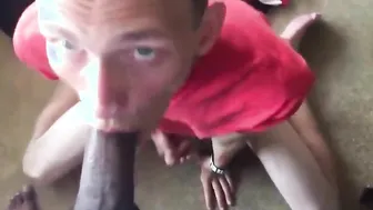 Amateur Gay Blowjob on Huge Black Cock