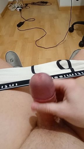 Guy fingering big dick  #8