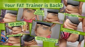 Your FAT Trainer is Back... Stuffing Her Fat Belly with Pastries Instead of Working Out. [EXERCISE FAIL RP & SLOW MOTION JUMPING - 40 MINUTES]