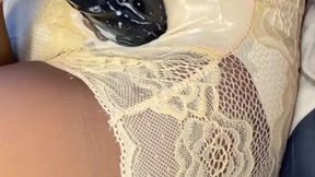 Ebony babe's bouncing boobs and dripping wet pussy