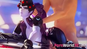 Widowmaker gets fucked from behind in museum.
