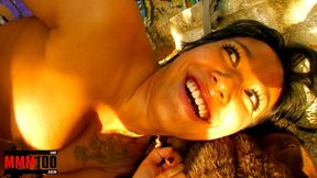 dolce elektra fucking with one dick , and another one