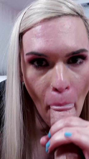 Cute trans college girl enjoys sucking dick