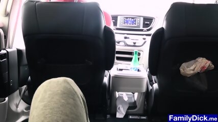 Stepdad tells his stepson to suck his cock in the car