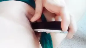 horny slut fucks phone