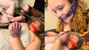 Gambling Ended With Me and My Step-Mom Bound and Gagged! (rope bondage, gagged, cleave gag)