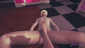 Yaoi Femboy - Erito jerks off with his feet sitting on his gaming chair