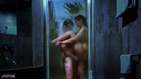 She Joins Him In The shower Because She Needs His Big Cock Inside Her