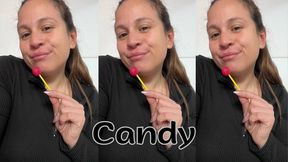 Eating lollipop
