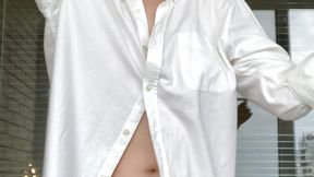 Hot redhead in just a shirt
