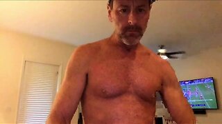 Sexy grandpa shows off his hung pecker