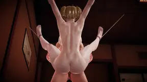 3D Anime babe gets fucked hard in ripped leggings