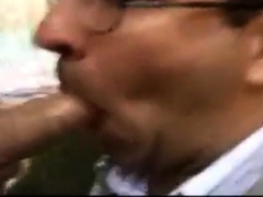 Old Daddies Sucking Outdoors