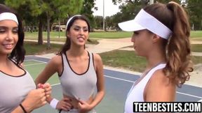 Hot basketball girls savor a lesbian intimate moment