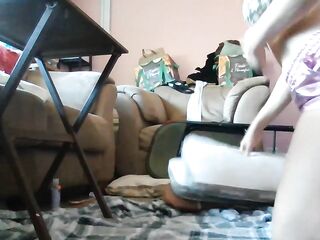 Trans Beauty Kitty Kat toys booty in bikini and cums