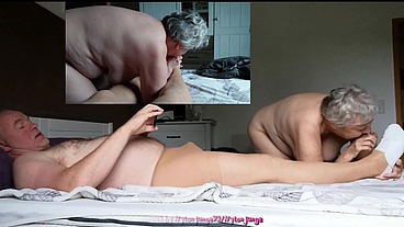 Alte Frau und der Nylonjunge 1 ** Nylonfüsse **