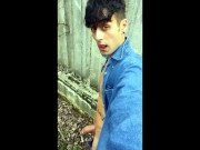 Filling used condom with cum again at public
