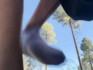 Trying on Briefs Outdoors