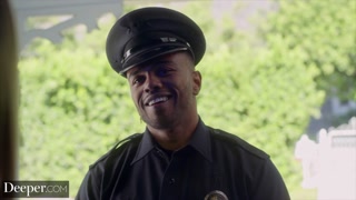 Deeper. Gorgeous Amber Moore can't resist a man in uniform