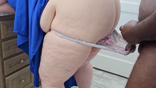 Woman In Bathroom Caught With Her Panty Down By Stranger - (bbw ssbbw, Fat ass, big butt, thick ass)